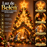 Luz de Belén™ – Nacimiento Navideño LED de Pared con Estrella y Pesebre