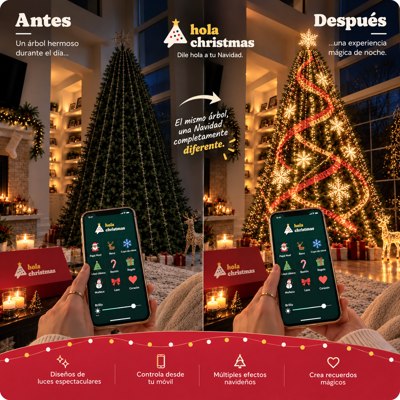 Luces LED Inteligentes para Árbol de Navidad