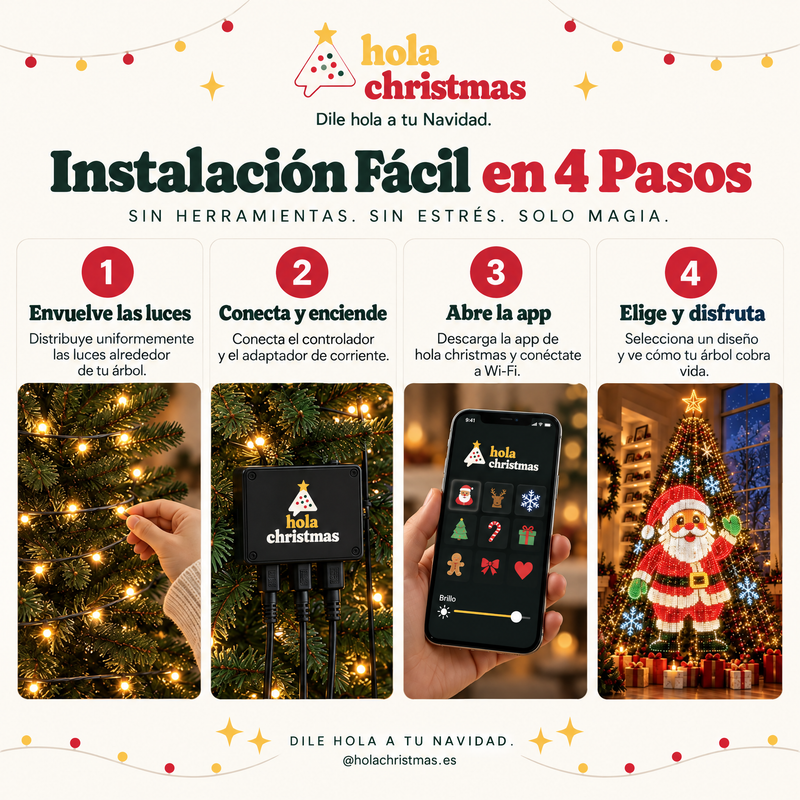 Luces LED Inteligentes para Árbol de Navidad